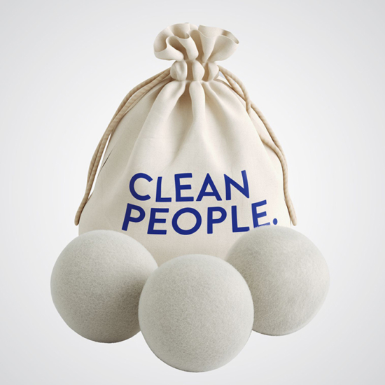 3 Pack of Jumbo, 100% New Zealand Wool Dryer Balls
Dryer Balls soften clothes, reduce static cling, and save energy & reduce drying time by up to 40% when you use all 3 balls. They’re better for you and for the environment. Reuse CLEAN PEOPLE Wool Dryer Balls in more than 100 loads.
Directions for use: Toss 3 Dryer Balls in your dryer and let them happily bounce around. Reuse for dozens of loads.
Saves money! Saves energy! Reusable! Better for You & Better for Mother Nature.