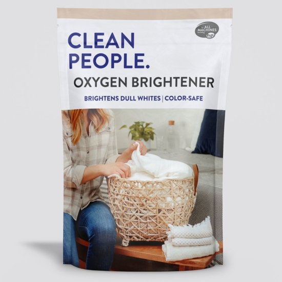 Removes Stubborn Stains and Brightens Colors & Dull Whites.
Must have for Every Home!
No Phosphates, Parabens, Dyes, Chlorine Bleach or Ammonia
Vegan & Cruelty Free
Works with all Washers including HE and Septic Safe!


Oxygen Brightener is packaged in lightweight standup pouches. The environmental footprint of standup pouches is far less than plastic bottles, using as much as 60% less plastic than a rigid container. They take approximately 50% less energy to produce with far lower CO2 emissions to transport and store, which all translates to a smaller carbon footprint.