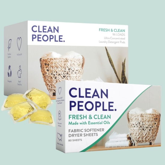 Works with all washing machines: Top Loaders, Front Loaders, and HE (High Efficiency).  Works with Septic Tanks too!
Hypoallergenic and dermatologist tested. Leaves your clothes feeling soft with reduced static cling.
Fresh is our best selling Fresh & Clean Laundry Detergent paired with Fresh & Clean Dryer Sheets!