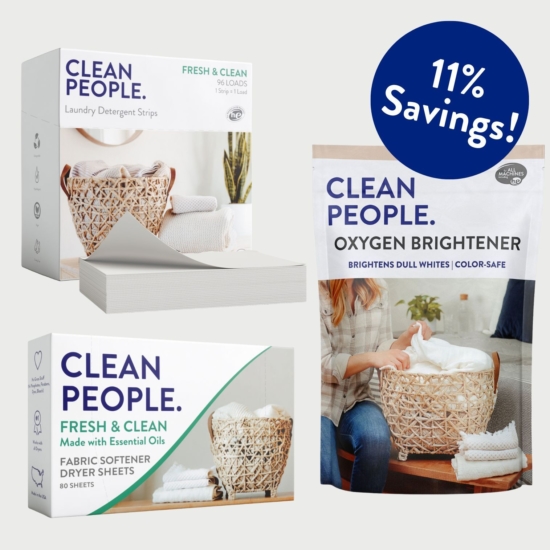 Our 3 most popular laundry products bundled together AND discounted.
1) 96 Pack Laundry Detergent Sheets OR Detergent Pods (You Choose!)
2) 80 Count Dryer Sheets: NO Animal Fats, NO Synthetic Fibers.
3) 41 oz Oxygen Brightener: All Natural Bleach Alternative.
$56 value for $50
That